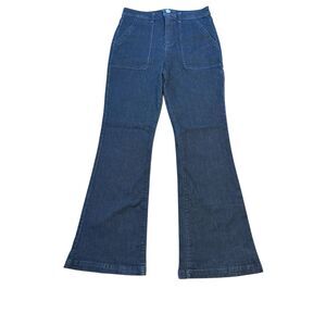 Knox Rose Jeans Womens 10 Black Denim Dark Wash Flare Legs Stretch Boho Festival